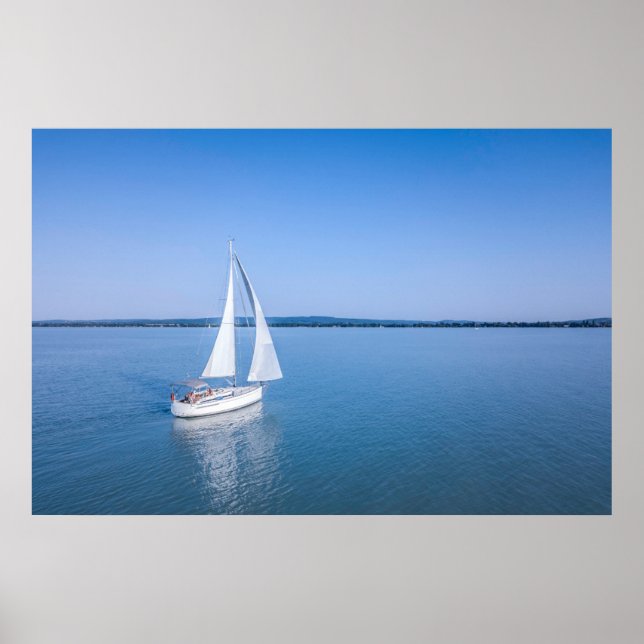 Póster Water | Yacht at Lake Balaton Lake Hungary (Frente)
