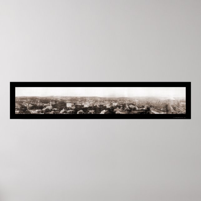 Póster Waterbury CT Birdseye Photo 1913 (Frente)