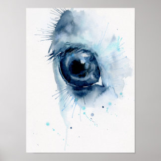 Póster Watercolor Abstract Horse Eye