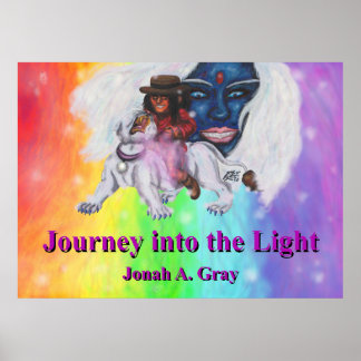 Póster Watercolor Art Boy Riding white Lioness Woman Love