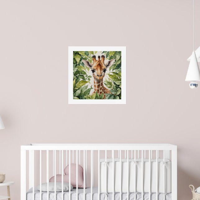 Póster Watercolor Baby Giraffe (Guardería 2)
