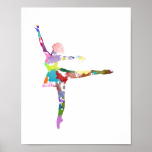 Póster Watercolor Ballerina Poster
