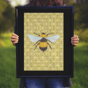 Póster Watercolor Bee en Damask
