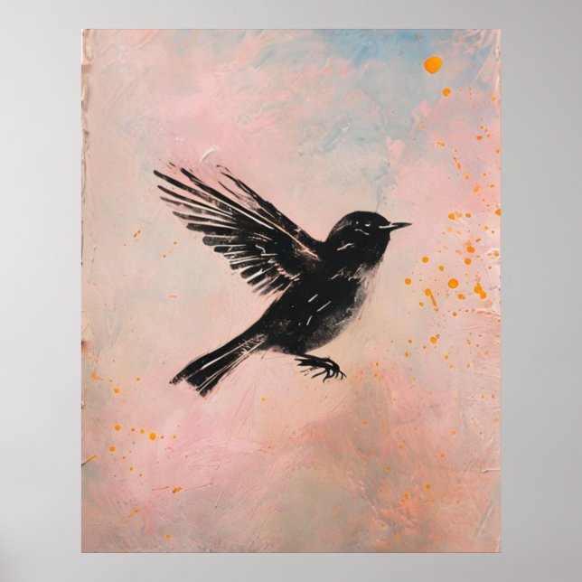 Póster Watercolor Bird Impreso Wall Art (Frente)