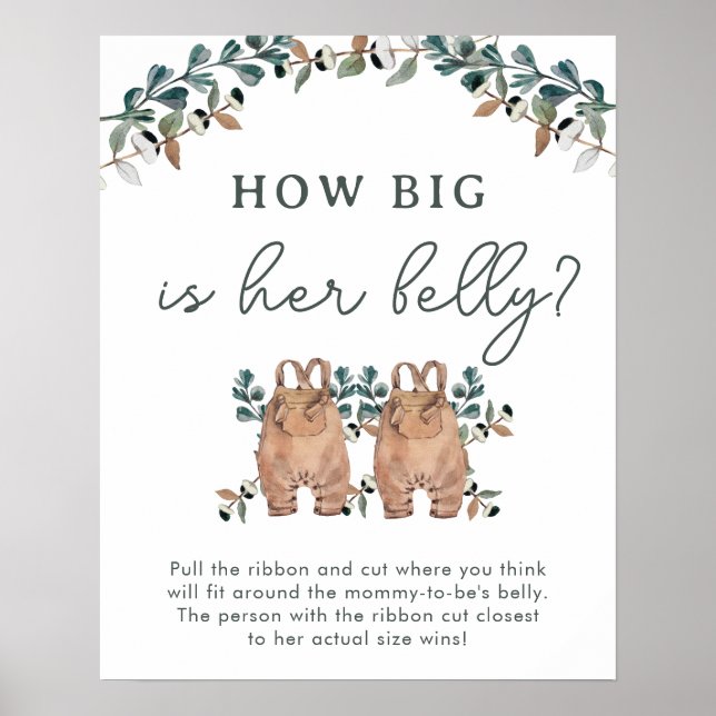 Póster Watercolor Boho Género Gemelos Neutrales Juegos de (Frente)