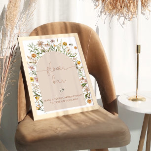 Póster Watercolor Boho Moda Flor Floral Bar