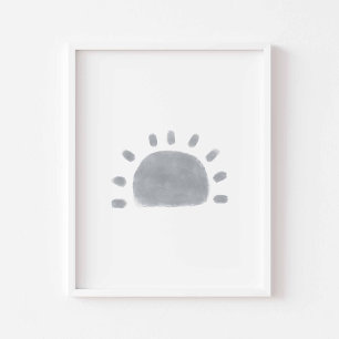 Póster Watercolor boho poster solar minimalista