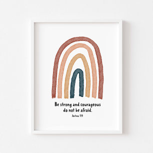 Póster Watercolor boho ser fuerte y valiente poster