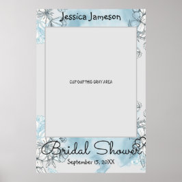 Póster Watercolor Bridal Shower Photo Prop Poster