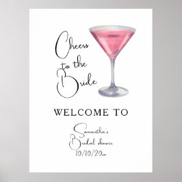 Póster Watercolor Bridal shower Welcome 