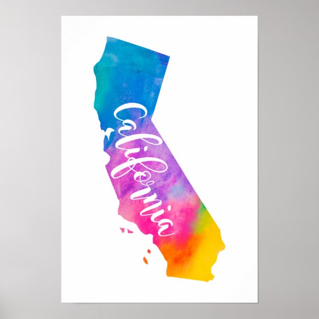 Póster Watercolor California (Frente)