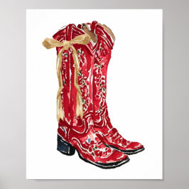 Póster Watercolor de Navidades Vaqueras