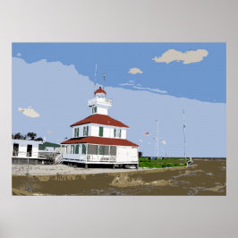 Póster Watercolor del faro del extremo oeste
