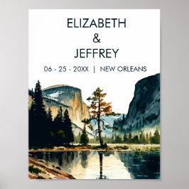 Póster Watercolor del Parque Nacional Yosemite