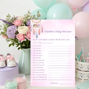 Póster Watercolor Dreamcatcher Baby Shower desea