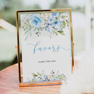 Póster Watercolor eucalipto azul floral Favor Poster