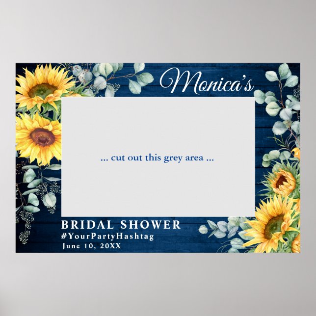 Póster Watercolor Eucalyptus Bridal Shower Photo Prop (Frente)