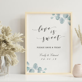 Póster Watercolor Eucalyptus Garden Wedding Table