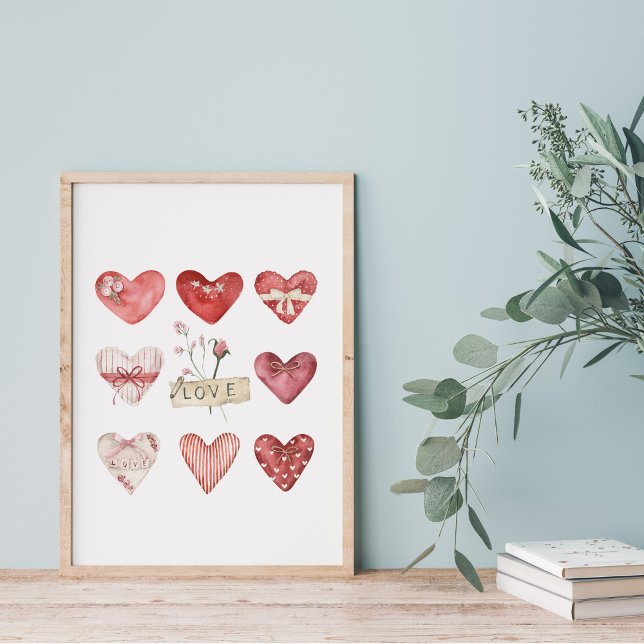 Póster Watercolor Farmhouse Valentine Heart (Subido por el creador)