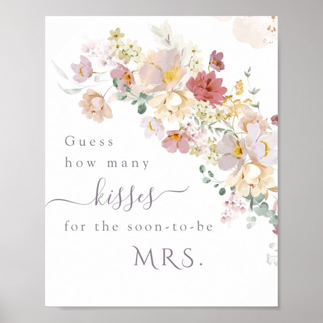 Póster Watercolor Flor silvestre Purple Spring Bridal (Frente)