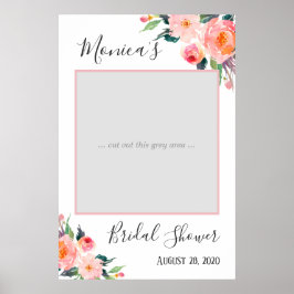 Póster Watercolor Floral Bridal Shower Photo Prop