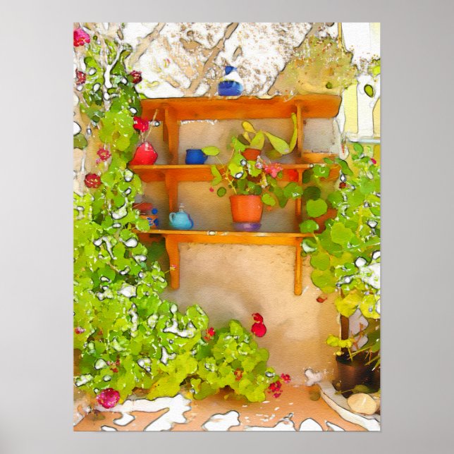 Póster Watercolor flowers (Frente)