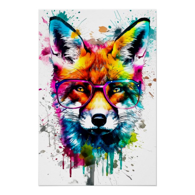 Póster Watercolor Fox (Anverso)