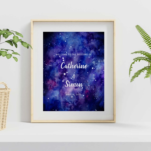 Póster Watercolor Galaxy Welcome Wedding Hand Lettering (Subido por el creador)