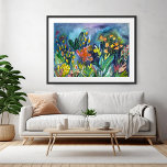 Póster Watercolor Garden Flores Art<br><div class="desc">¡Mira este dulce arte mural hecho a mano por ti! Añade tu propio texto, cambia el color de fondo también. Seleccione el tamaño de impresión utilizando el menú desplegable de arriba y puede hacer clic en el botón "editar diseño" para personalizar de la ilustración para que se ajuste a cualquier...</div>