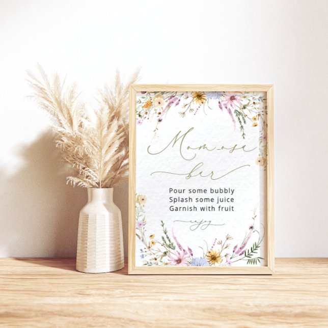 Póster Watercolor Garden Wildflowers Mom-osa Bar Poster (Subido por el creador)