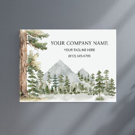 Póster Watercolor Green Forest Personalized Business