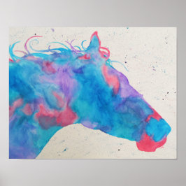 Póster Watercolor Horse Silhouette