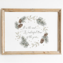 Póster Watercolor Invierno Botánico