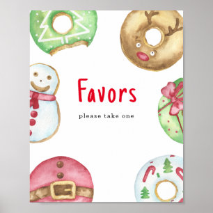 Póster Watercolor invierno ducha bebé Favor, toma uno