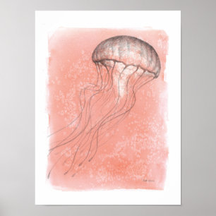 Póster Watercolor Jellyfish