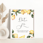 Póster Watercolor Lemon cita ideas de noche. Boda de tarr<br><div class="desc">Watercolor Lemon cita ideas de noche. Juego de la ducha de novias. Elementos coincidentes disponibles.</div>