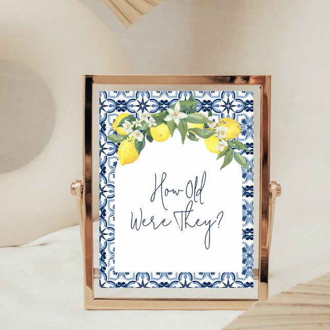 Póster Watercolor Lemon Positano Bridal Shower Games (Subido por el creador)