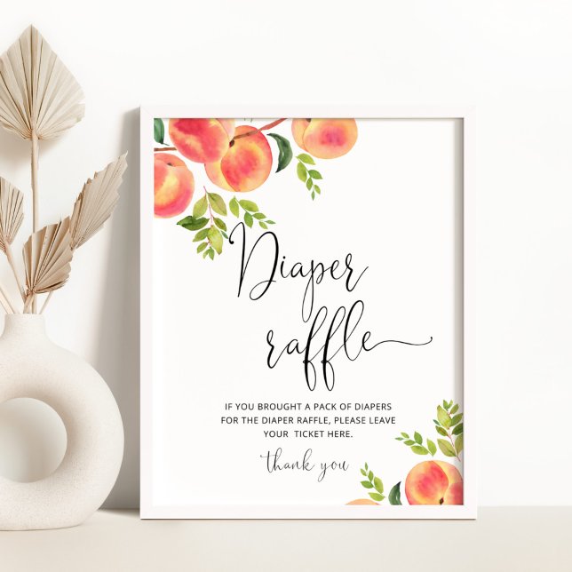 Póster Watercolor little peach diaper raffle sign (Subido por el creador)
