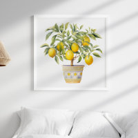Watercolor Mediterráneo Lemon Tree Wall Art