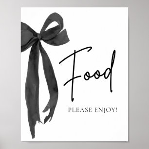 Póster Watercolor Moderno Elegante Rótulo de Comida Bow
