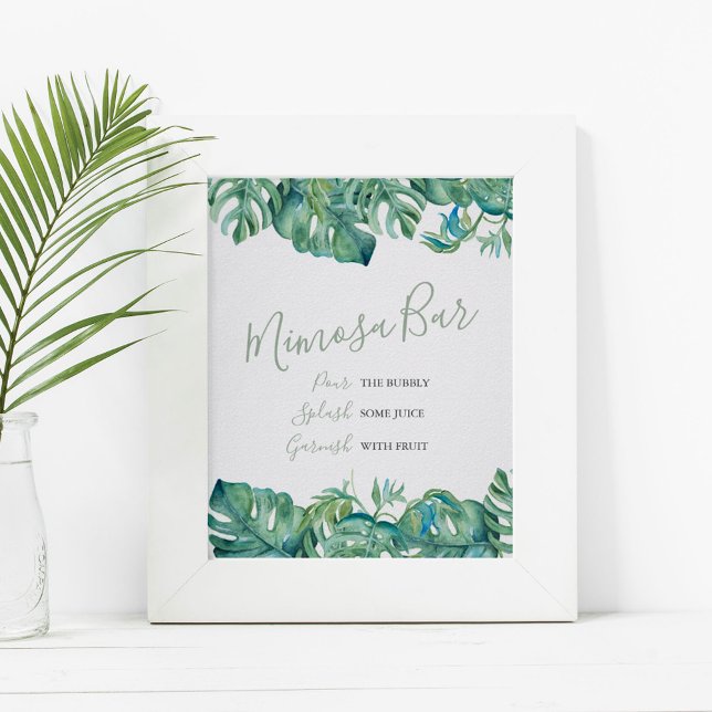 Póster Watercolor Monstera deja el bar Mimosa (Subido por el creador)