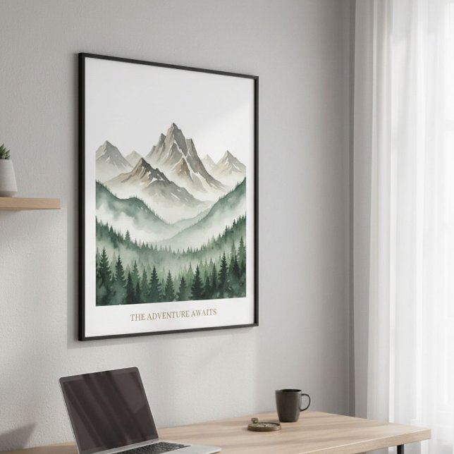 Póster Watercolor Mountain Forest Poster  (Subido por el creador)