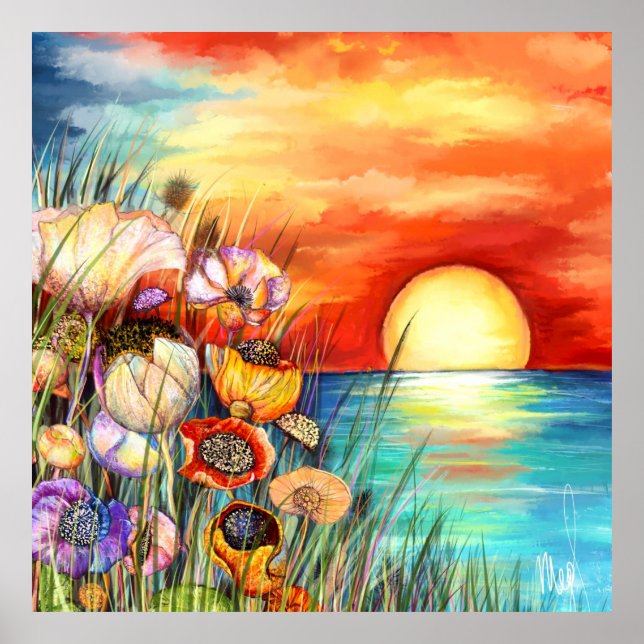 Póster Watercolor Nature Sunrise Poster (Frente)