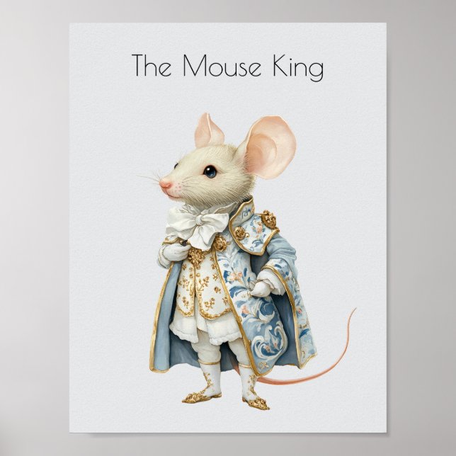 Póster Watercolor Nutcracker Ballet Mouse King (Frente)