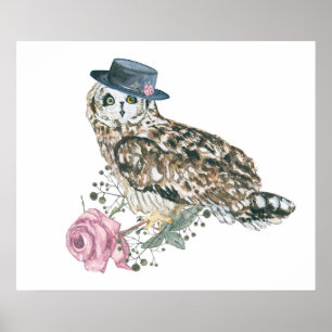 Póster Watercolor Owl