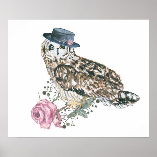 Póster Watercolor Owl (Frente)