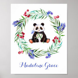 Póster Watercolor Panda Nursery Art