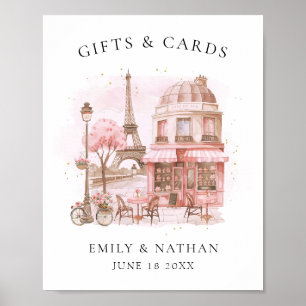 Póster Watercolor Paris Cafe Baby Shower Regalos y Tarjet