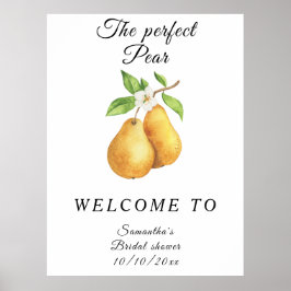 Póster Watercolor Perfect Pear Welcome Briower
