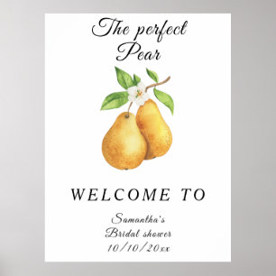 Póster Watercolor Perfect Pear Welcome Briower